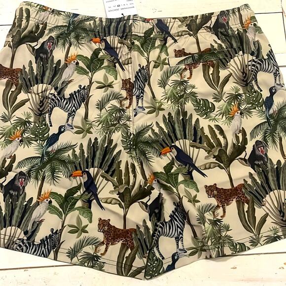 Swim trunks Mens XL Bathing Suit Tropical Rainforest Lined Vacation Staycation - Picture 5 of 7